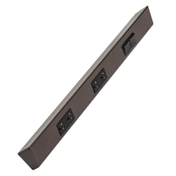 30" 20 amp 120 volt Bronze 2 Single Pole Switch/Receptacle Combination Power Strip